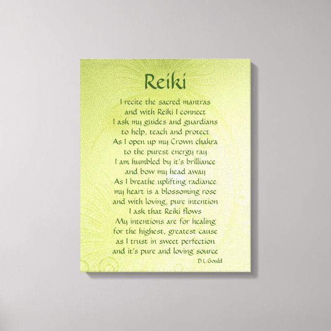 Reiki poem art canvas print (Front)