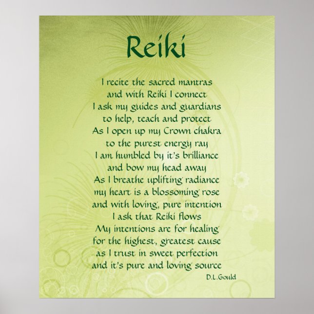 'Reiki' poem art poster (Front)