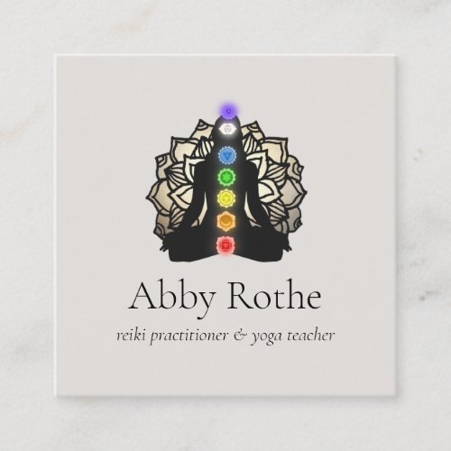 Reiki Practitioner  Meditation Teacher Square Business Card