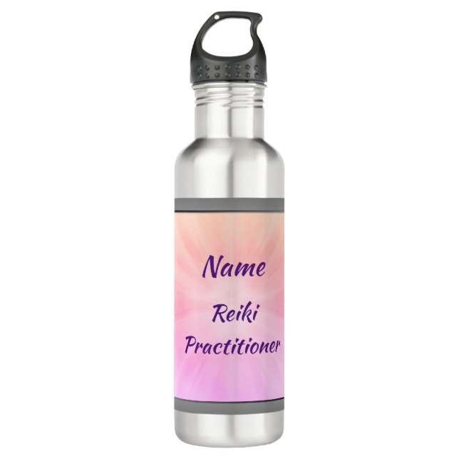 Reiki Practitioner  personalised Stainless Steel Water Bottle (Front)