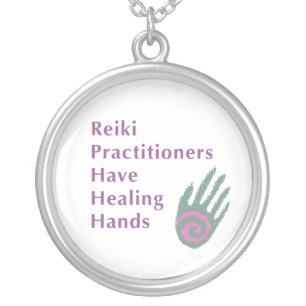 Reiki Practitioners Have Healing Hands Silver Plated Necklace