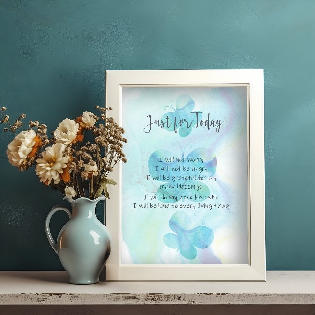 Reiki Prayer Printed Poster | Just for Today  (Creator Uploaded)