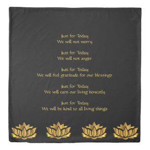 Reiki Principles Black/Gold lotus Duvet Cover