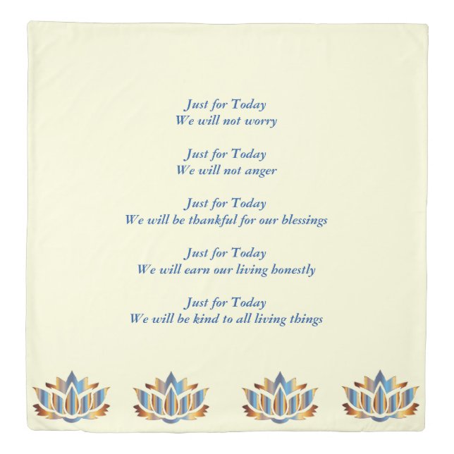 Reiki Principles Duvet Cover (Front)