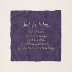 Reiki Principles- gold on purple lotus Scarf