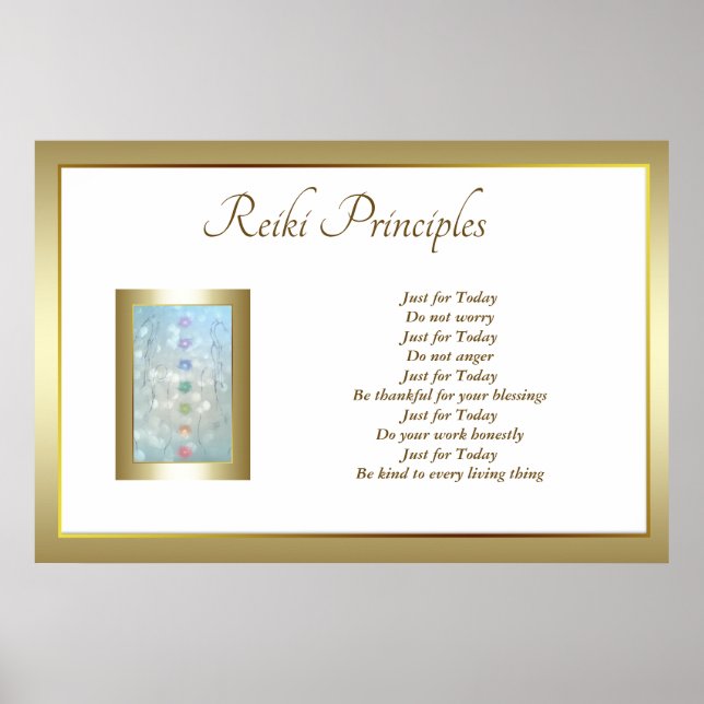 Reiki Principles Healing Hands design Poster (Front)