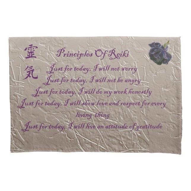 Reiki Principles Just For Today Pillow Case (Front)