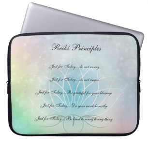 Reiki Principles Lotus flower design Laptop Sleeve