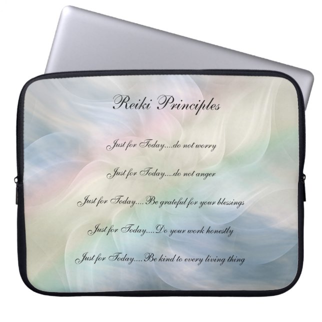 Reiki Principles pastel design Laptop Sleeve (Front)