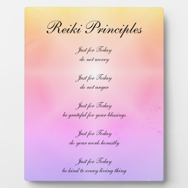 Reiki Principles Plaque (Front)