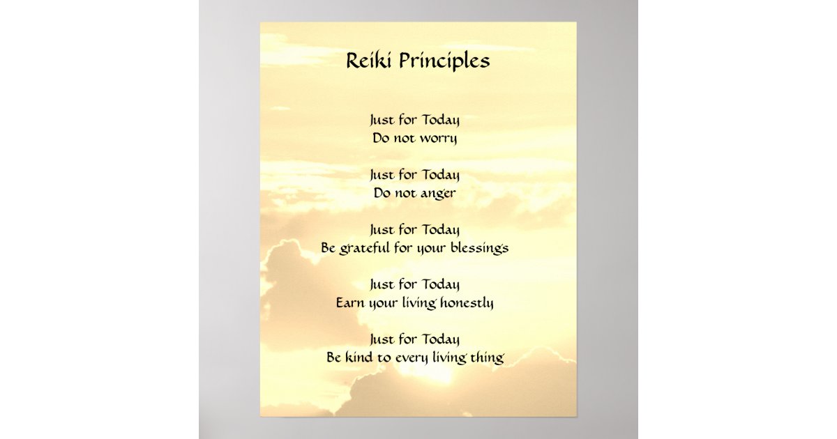 Reiki Principles Poster | Zazzle