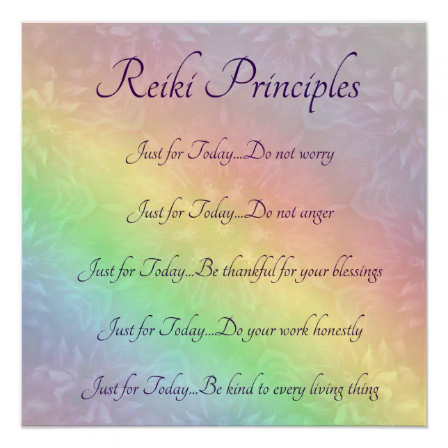Reiki Principles Poster | Zazzle