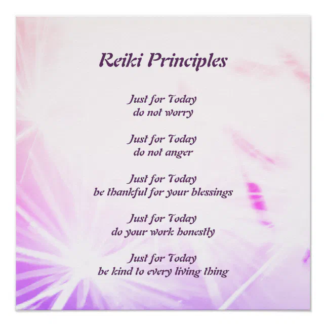 Reiki Principles Poster | Zazzle