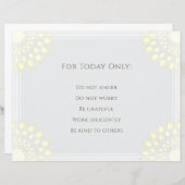 Reiki Principles, Precepts (Front/Back)