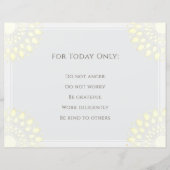 Reiki Principles, Precepts (Front)