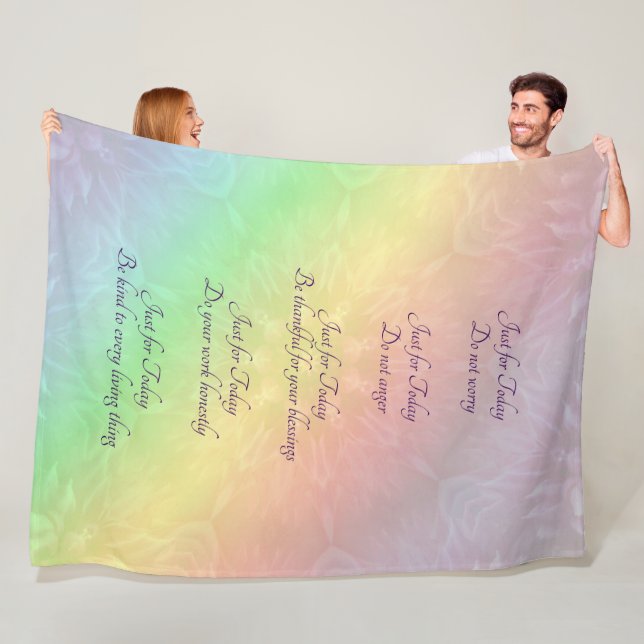 Reiki Principles Rainbow Mandala design Fleece Blanket (In Situ)