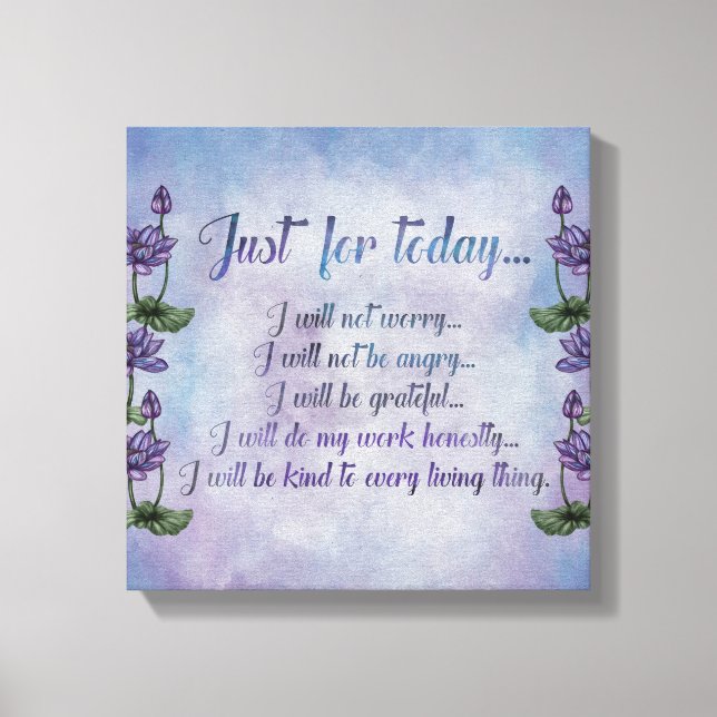 Reiki Principles -Reiki Precepts Canvas Print (Front)