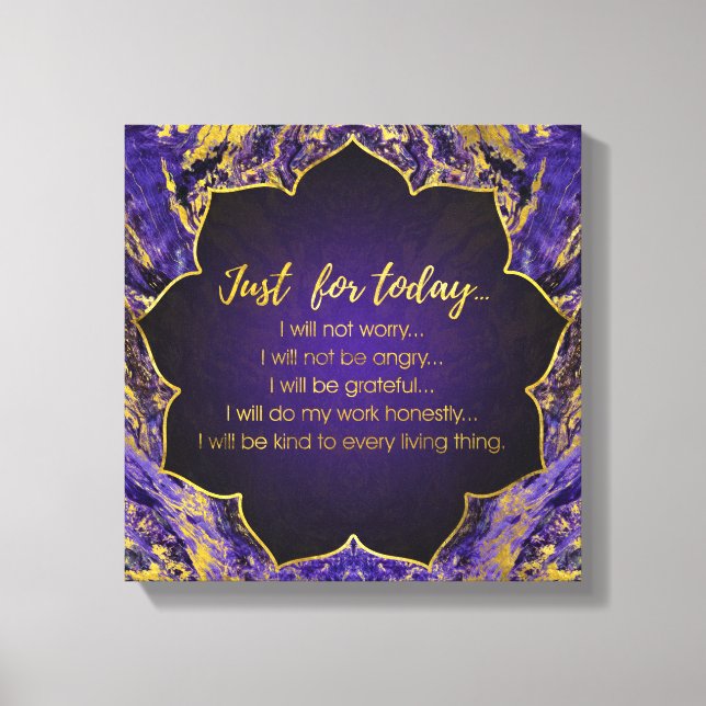 Reiki Principles - Reiki Precepts Canvas Print (Front)