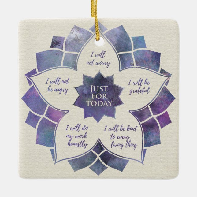 Reiki Principles - Reiki Precepts Ceramic Ornament (Front)