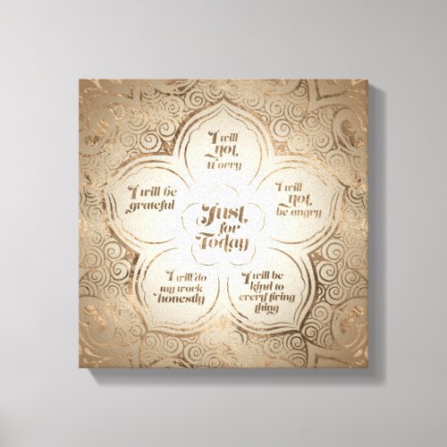 Reiki Principles _ Reiki Precepts Golden Sheer Canvas Print