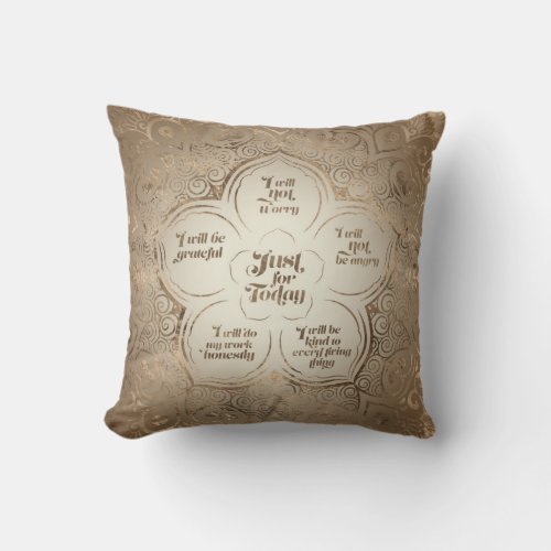 Reiki Principles _ Reiki Precepts Golden Sheer Throw Pillow