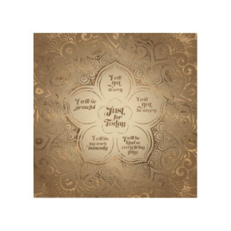 Reiki Principles - Reiki Precepts Golden Sheer Wood Wall Art