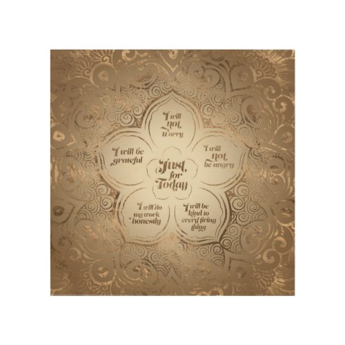 Reiki Principles _ Reiki Precepts Golden Sheer Wood Wall Art