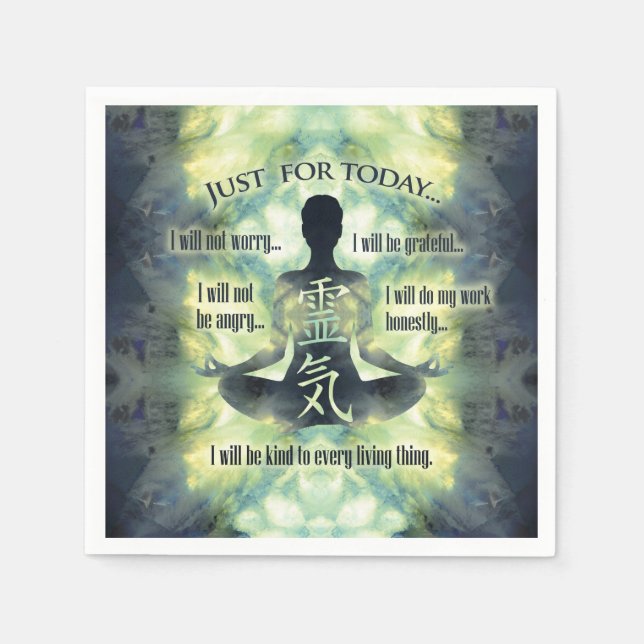 Reiki Principles - Reiki Precepts Napkins (Front)