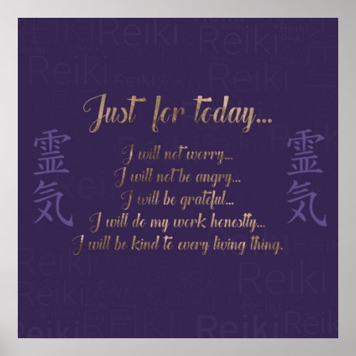 Reiki Principles _Reiki Precepts Poster