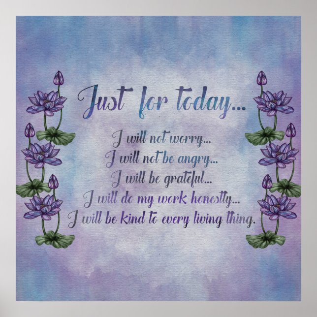 Reiki Principles -Reiki Precepts Poster (Front)