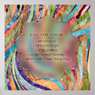 Reiki Principles - Reiki Precepts Poster