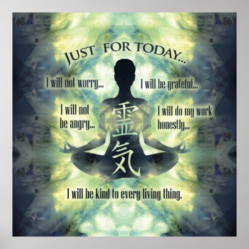 Reiki Principles _ Reiki Precepts Poster