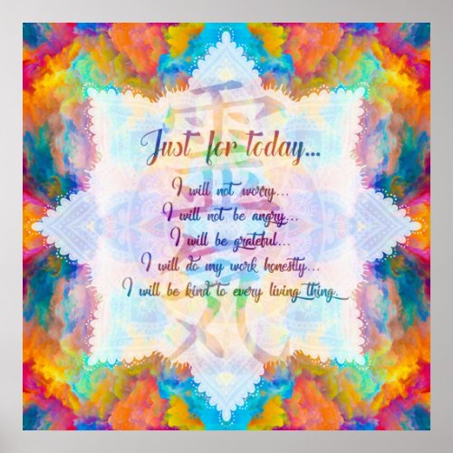 Reiki Principles _ Reiki Precepts Poster