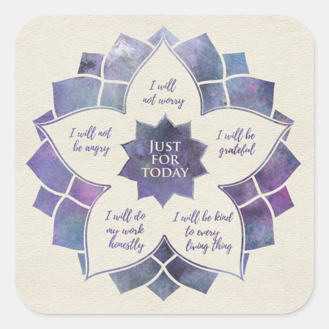 Reiki Principles - Reiki Precepts Square Sticker (Front)