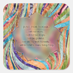 Reiki Principles - Reiki Precepts Square Sticker