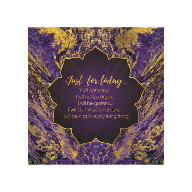 Reiki Principles - Reiki Precepts Wood Wall Art (Front)