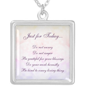 Reiki Principles Silver Plated Necklace