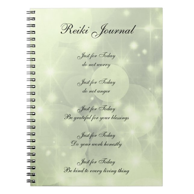 Reiki Principles sparkly design Notebook (Front)