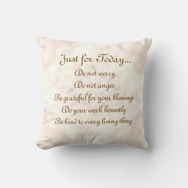 Reiki Principles Throw Pillow (Front)