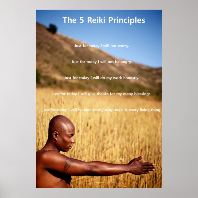 Reiki Principles with Man Poster (Front)