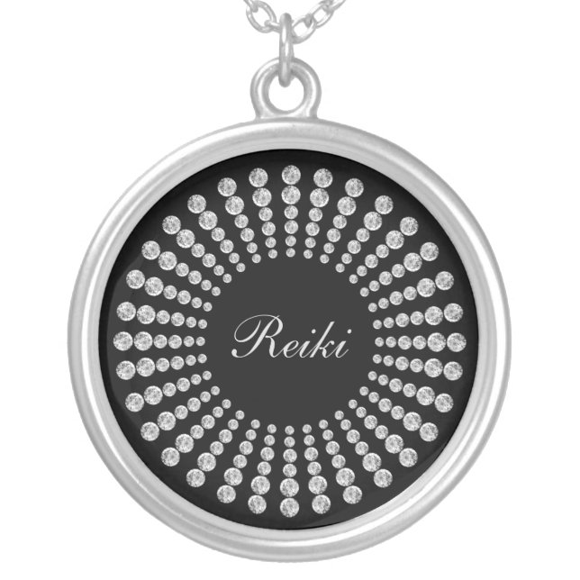 Reiki sparkle silver plated necklace (Front)