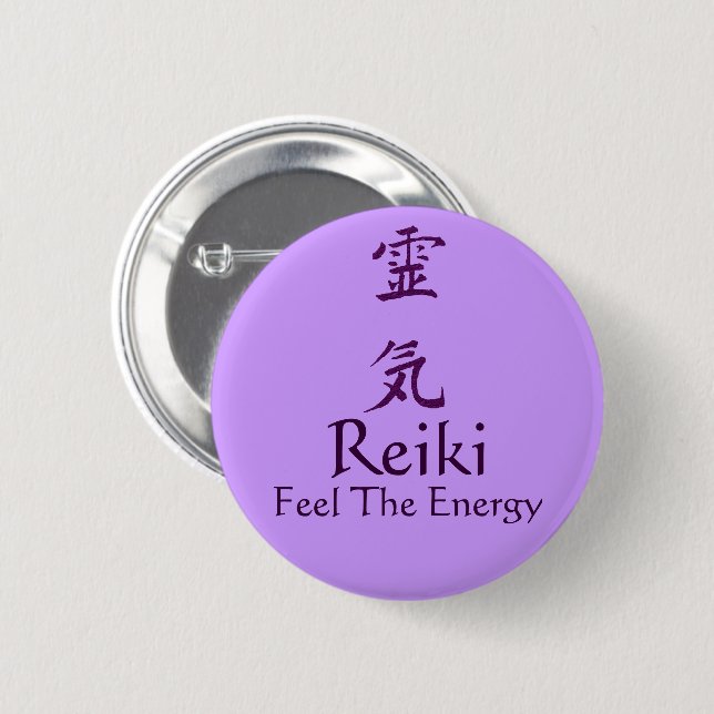 Reiki Symbol Feel The Energy  Pinback Button (Front & Back)