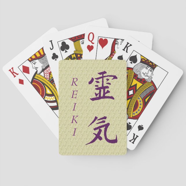 Reiki Symbol In Purple  Poker Cards (Back)