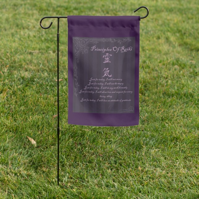 Reiki Symbol Principles Just For Today Garden Flag (In SItu)