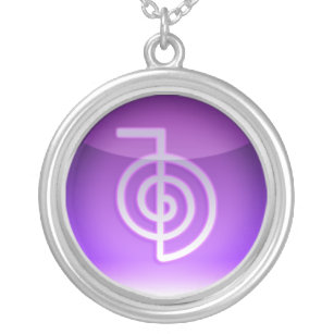 reiki symbol silver plated necklace