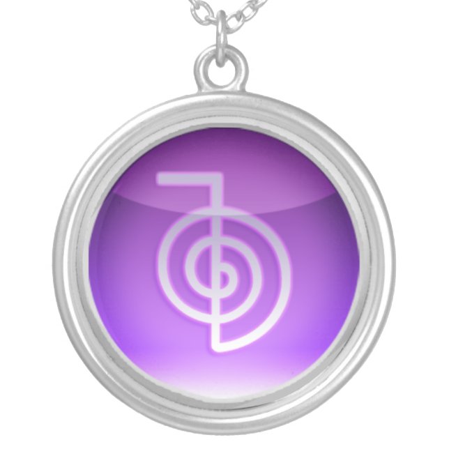 reiki symbol silver plated necklace (Front)
