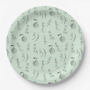 Reiki Symbols Pattern - Reiki Healing Paper Plates