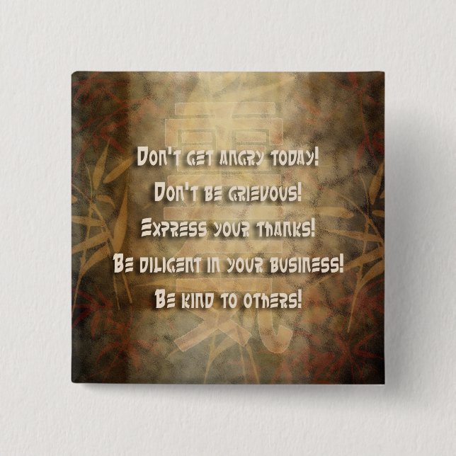 REIKI Usui Principles Button (Front)