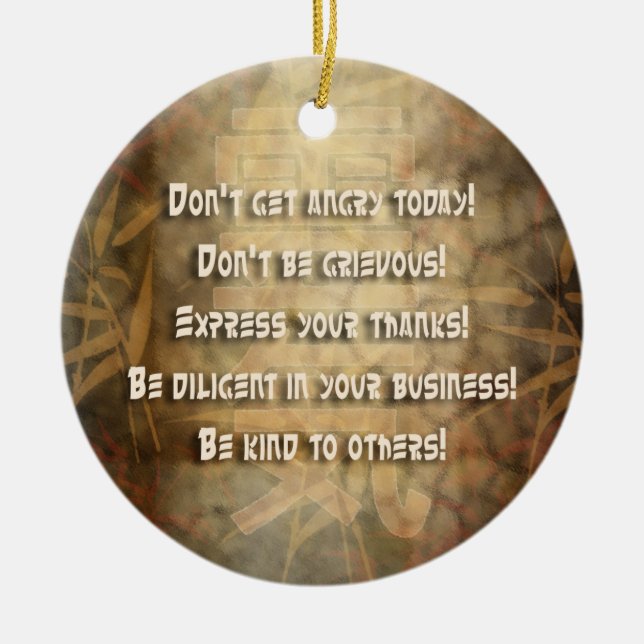 REIKI Usui Principles Ceramic Ornament (Front)