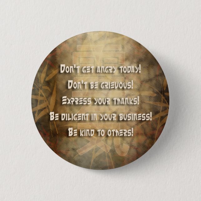 REIKI Usui Principles Pinback Button (Front)